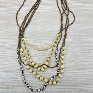 Black and Cream Noonday Paper bead Necklace